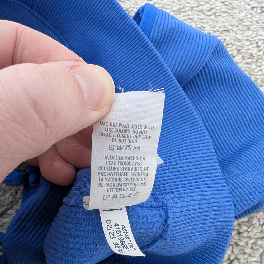Aerie Seamless Cap Sleeve Bra Top Real Good Strappy Criss Cross Ribbed - Picture 7 of 8